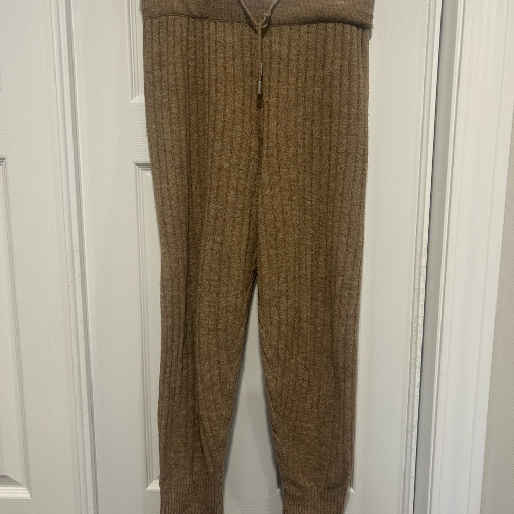 Free‎ People Brown Ribbed Knit Pants